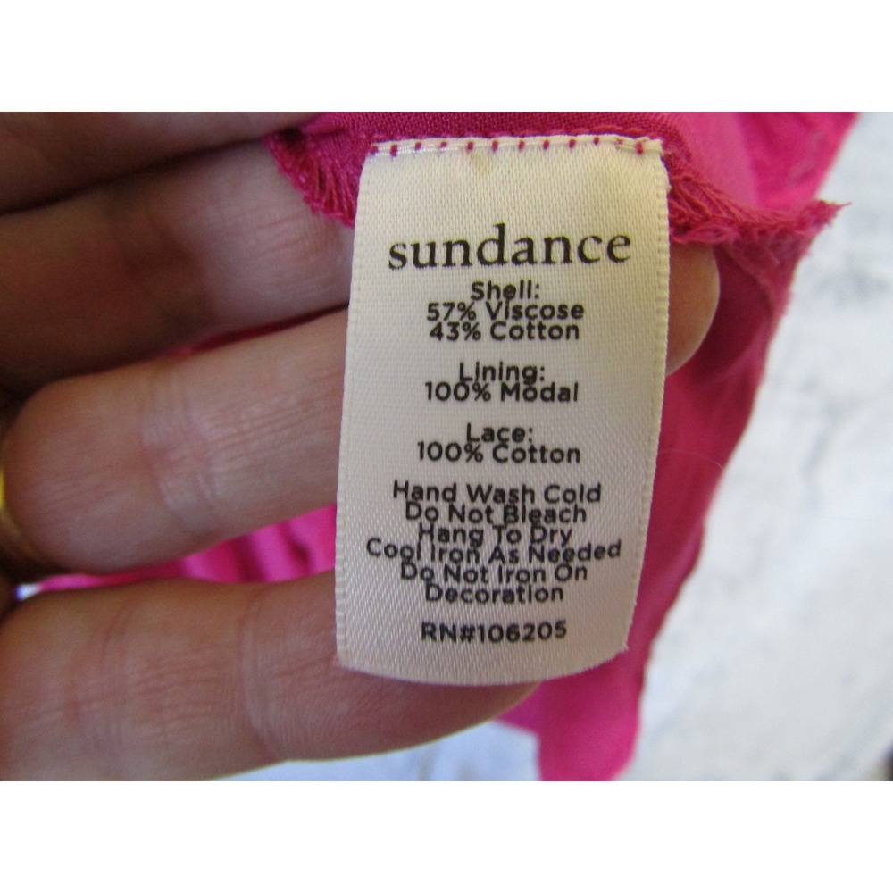 Sundance Maxi Dress Womens XL Pink Excellent Boho Crochet Lace Tiered Sleeveless - Picture 7 of 11